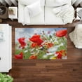 thumbnail image 1 of Poppy Flower Rug, Poppy Fields Rug, Farmhouse Rug, Trendy Rug, Daisy Flower Rug, Office Decor Rug, Gift Rug, Red Poppies Rug, Botanical Rugs, 2.6'x9.2' - 80x280 cm, 1 of 8