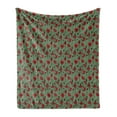 thumbnail image 1 of Poppy Flower Soft Flannel Fleece Blanket, Floral Arrangement with Abstract Ballerina Dance Themed Botany, Cozy Plush for Indoor and Outdoor Use, 70" x 90", Green Chestnut Brown Red, by Ambesonne, 1 of 6