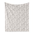 thumbnail image 1 of Poppy Flower Soft Flannel Fleece Throw Blanket, Repeating Vintage Pattern of Outlines and Abstract Peduncles, Cozy Plush for Indoor and Outdoor Use, 60" x 80", Charcoal Grey Eggshell, by Ambesonne, 1 of 5