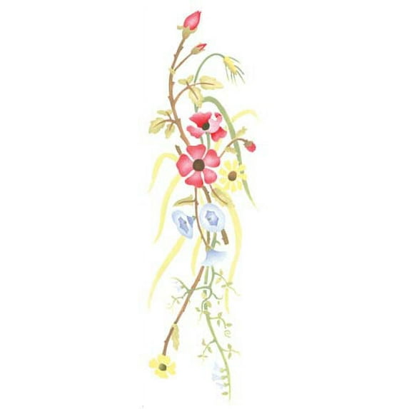 Poppy Flower Spray Wall Stencil 3264 by Designer Stencils