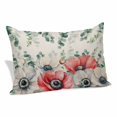 thumbnail image 1 of Poppy Flowers Eucalyptus Pillow Covers, Linen Long Throw Pillow Case, Rustic Weeping Botanical Linen Holiday Pillow Protector Decorative Cushion Cover for Living Room/Bedroom 24" x 36", 1 of 8