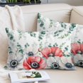 thumbnail image 1 of Poppy Flowers Eucalyptus Pillow Protectors with Zipper Standard Size, Farmhouse Weeping Botanical Soft Brushed Microfiber Breathable Throw Pillow Covers, Pillowcase for Couch Sofa Bedroom 20"x26", 1 of 9