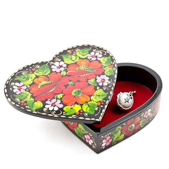 Poppy Flowers Hi-Gloss Wooden Jewelry Box