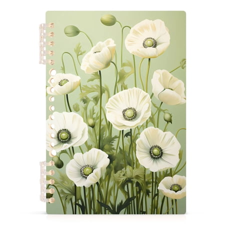 Poppy Flowers Spiral Journal Notebook College Ruled Notebook 8.3" x 5.7" A5 Lined Thick Paper Page