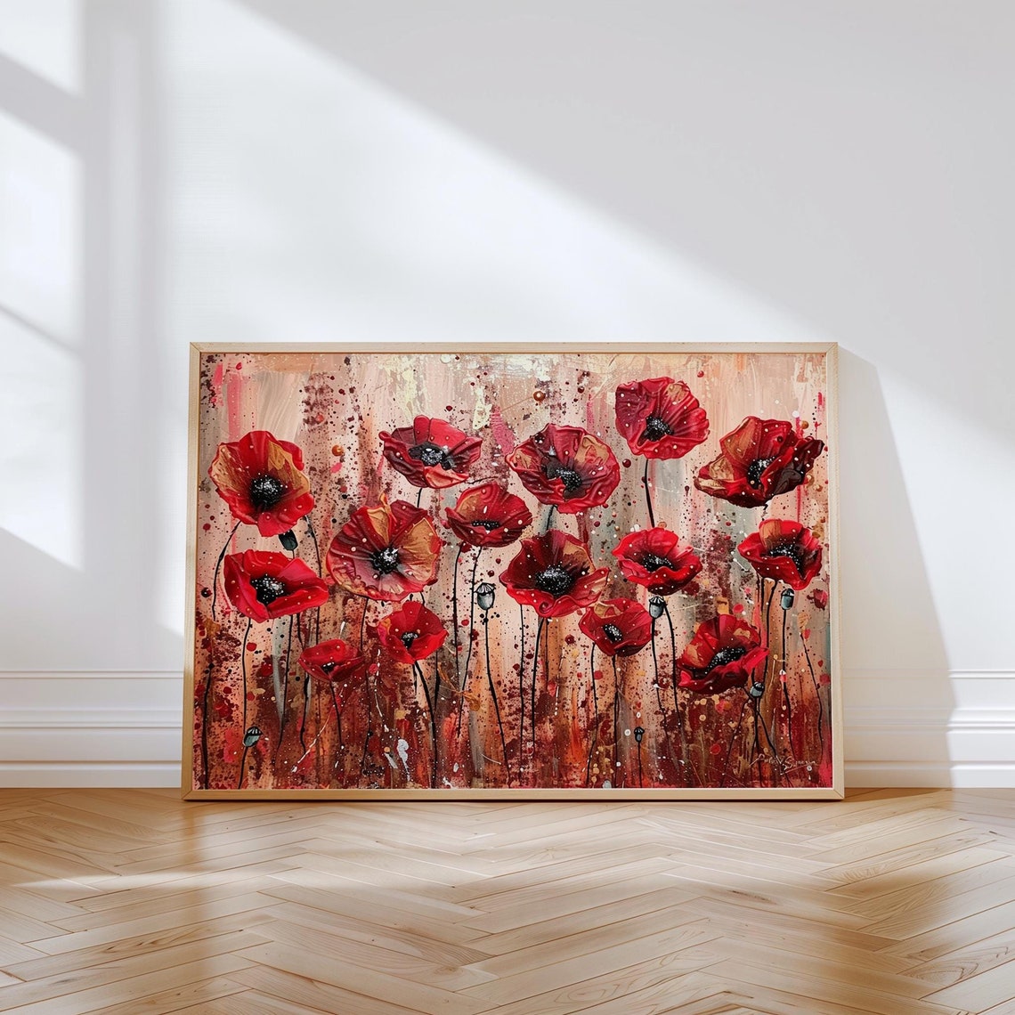 Poppy Flowers Wall Art Poster Print Red Poppies Wildflower Wall Decor ...