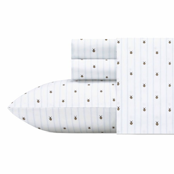 Poppy & Fritz Bumble Bees Cotton White 3 Piece Sheet Set-Twin