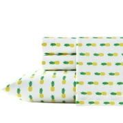 Poppy & Fritz Contemporary 200 Thread Count Yellow and Green and White and Multi-color Pineapples Cotton Sheet Sets Twin-XL (Count 3)