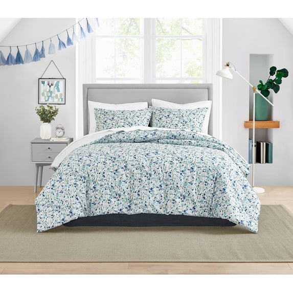 Poppy & Fritz Oliva Blue Twin Duvet Cover Set