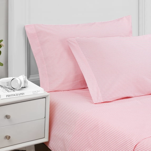 Poppy & Fritz Oxford Stripe Cotton Percale Queen Sheet Set