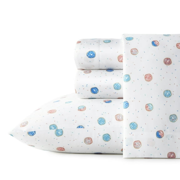 Poppy & Fritz Polka Donuts Cotton Novelty Print 4 Piece Sheet Set-Full