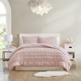 thumbnail image 1 of Poppy & Fritz Scrunch Stripe Pink King Quilt Set, 1 of 11