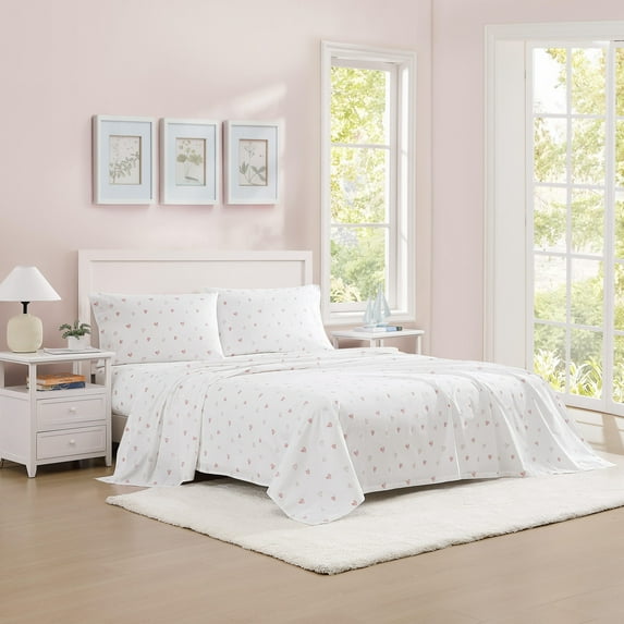 Poppy & Fritz Sweet Heart Pink Twin Xl Sheet Set