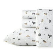 Poppy & Fritz Skateboarding Bulldogs Cotton Grey 4 Piece Sheet Set-Full