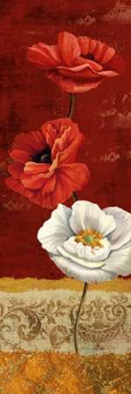 Poppy Gestures I Canvas Art - Conrad Knutsen (12 x 36)