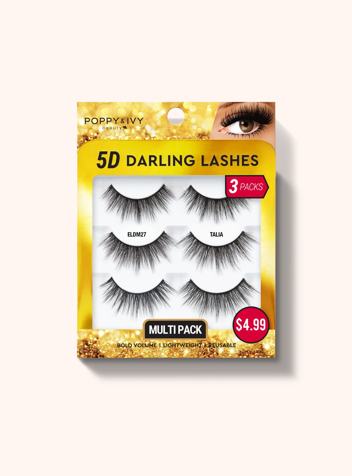 ABSOLUTE POPPY & IVY | 5D DARLING LASHES ELDM13 AMITIÉ - 3 PACKS
