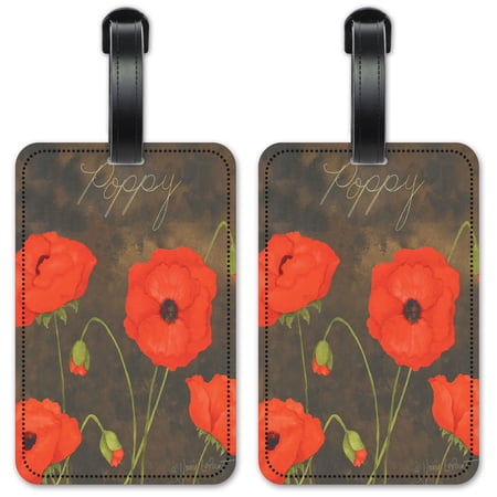 Poppy - Luggage ID Tags / Suitcase Identification Cards - Set of 2 price history and forecast - Art Plates 438-LT
