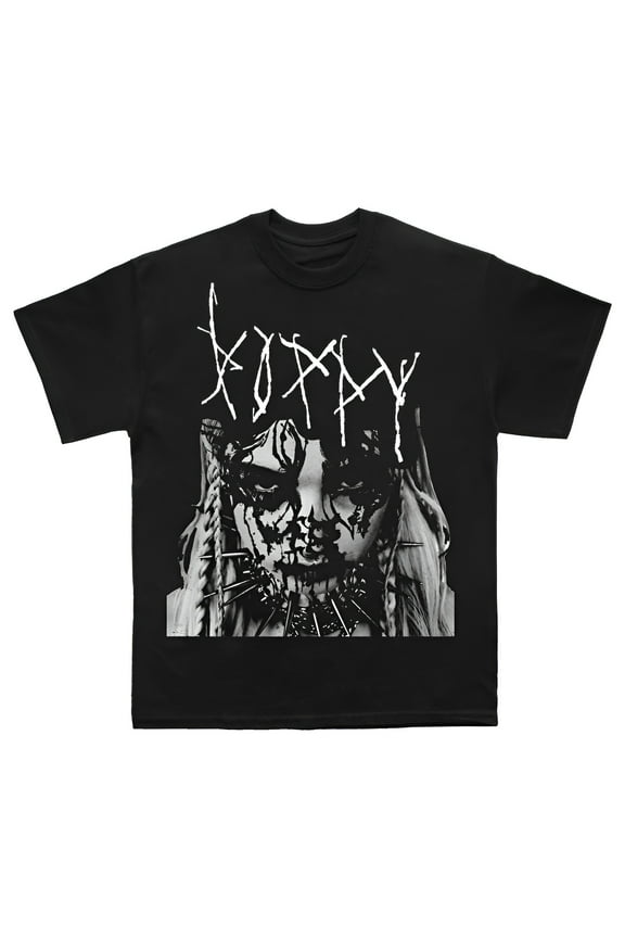 Poppy Men's Faded Face Close Up T-Shirt Black Large | Officially Licensed Merchandise