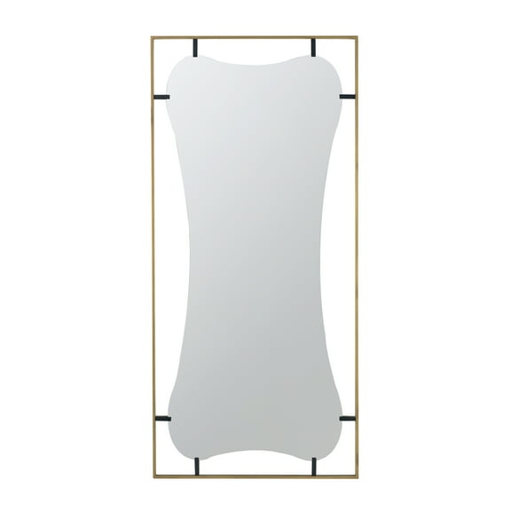 Poppy Mirror with Metal Frame - 28" x 1.5" x 60" - Black/Gold