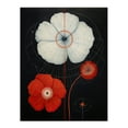 thumbnail image 1 of Poppy On Black Striking Wildflowers Red White Petals Floral Painting Unframed Wall Art Print Poster Home Decor Premium, 1 of 5