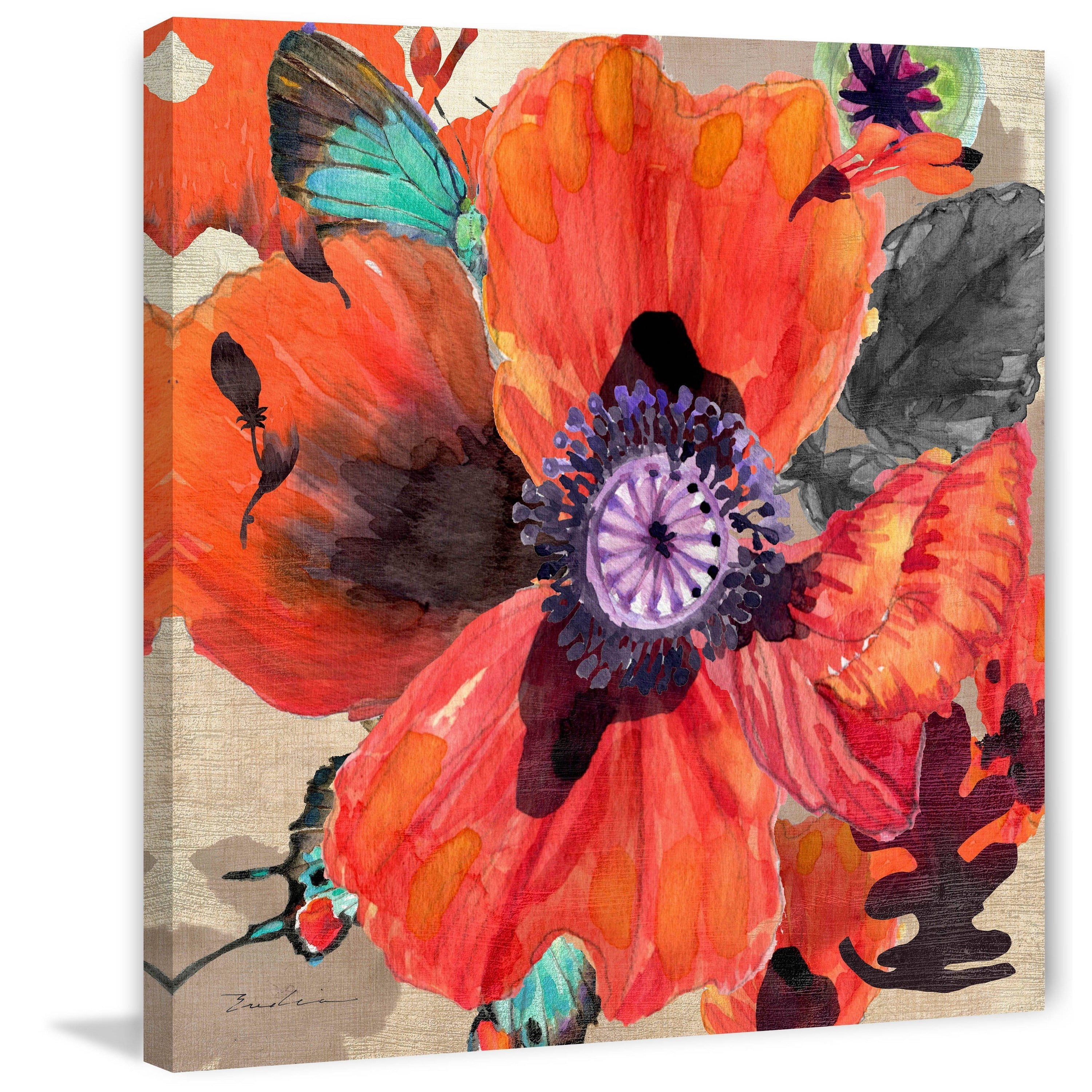 "Poppy" Painting Print on Wrapped Canvas