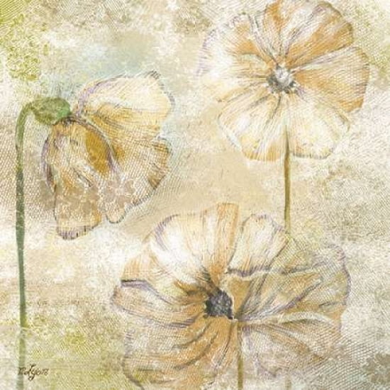 Poppy Passion Neutral II Canvas Art - Rebecca Lyon (24 x 24)
