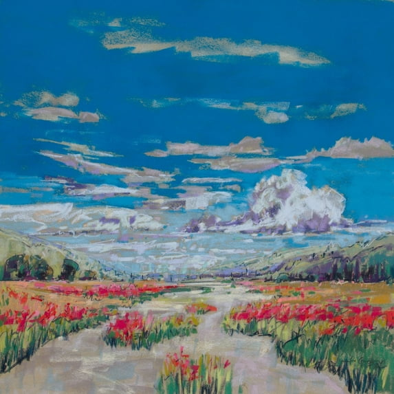 "Poppy Path VI" Painting Print on Wrapped Canvas