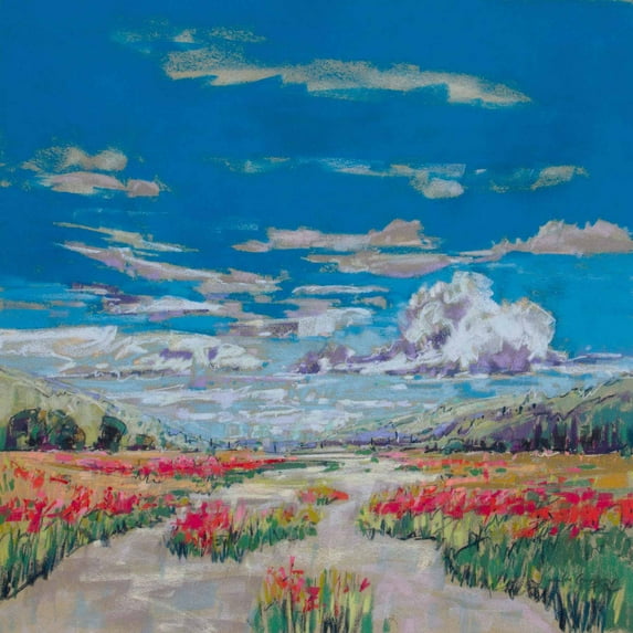 "Poppy Path VI" Painting Print on Wrapped Canvas