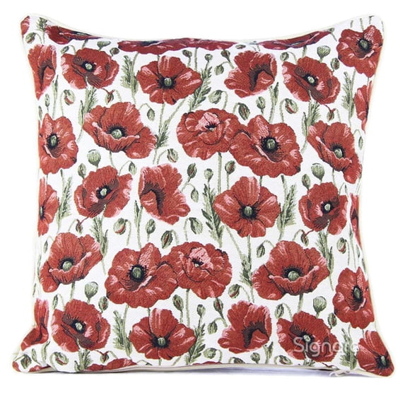 CCOV-POP | POPPY PILLOWCASE/CUSHION COVER | DECORATIVE DESIGN FASHION HOME PILLOW 18X18 INCH