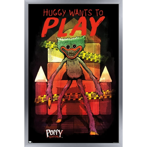 Poppy Playtime - Huggy Wants To Play Wall Poster, 22.375" x 34" Framed