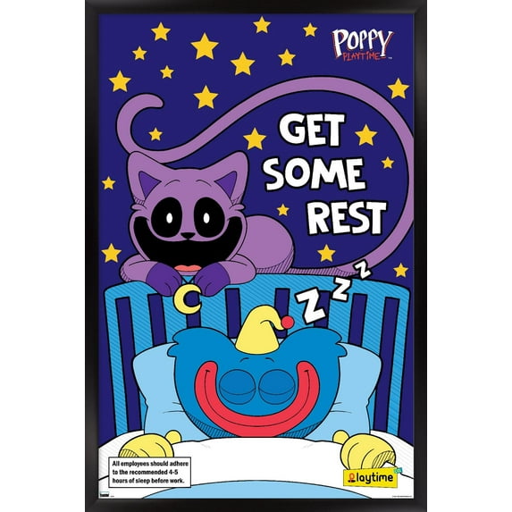Poppy Playtime - Huggy Wuggy Get Some Rest Wall Poster, 22.375" x 34" Framed