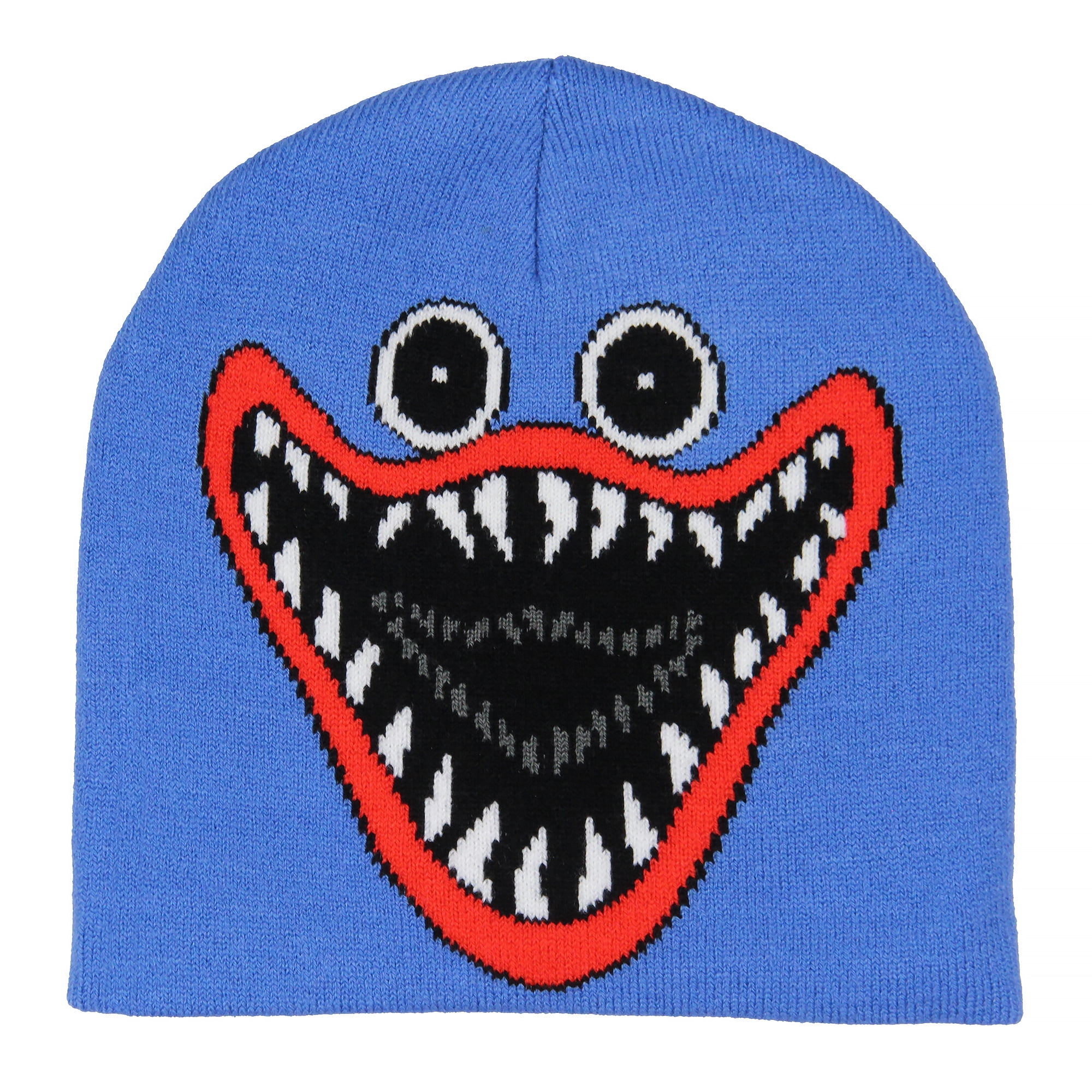 Seven Times Six, Kids Huggy Beanie, Large Face Design, Blue Knitted ...