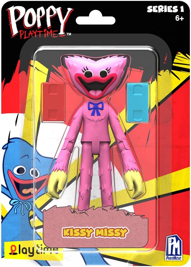 Bizak Poppy Playtime: Action Figure Kissy Missy Snodata 13 Cm Con Accessori - Personaggio Da Collezione
