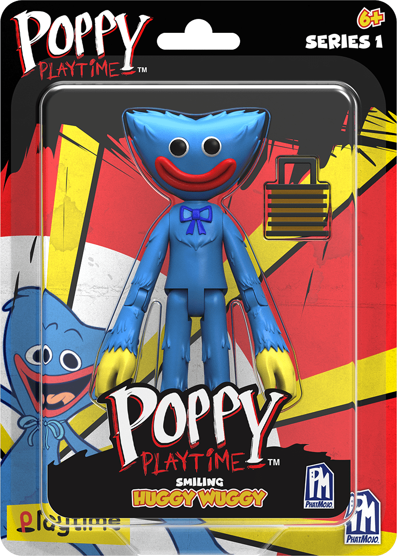 Poppy Playtime - Smiling Huggy Wuggy Action Figure (5 Posable Figure,  Series 1) [Officially Licensed]