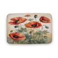 thumbnail image 1 of Poppy Print Bath Rug, Coral Velvet, 16"x24",Machine Washable Bath Mats for Bathroom Floor, Tub and Shower, Home Decor Accessories, 1 of 8