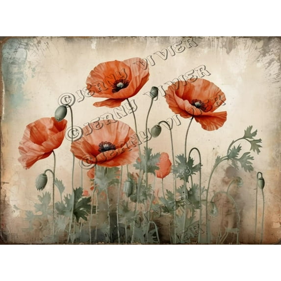 Poppy Retro Aluminum Sign 12"x16" Metal Sign Poppy Flower Bedroom Wall Art Farmhouse Kitchen Decor Tin Garden Signs for Cafes Club Pub Man Cave Wall Sign Gifts