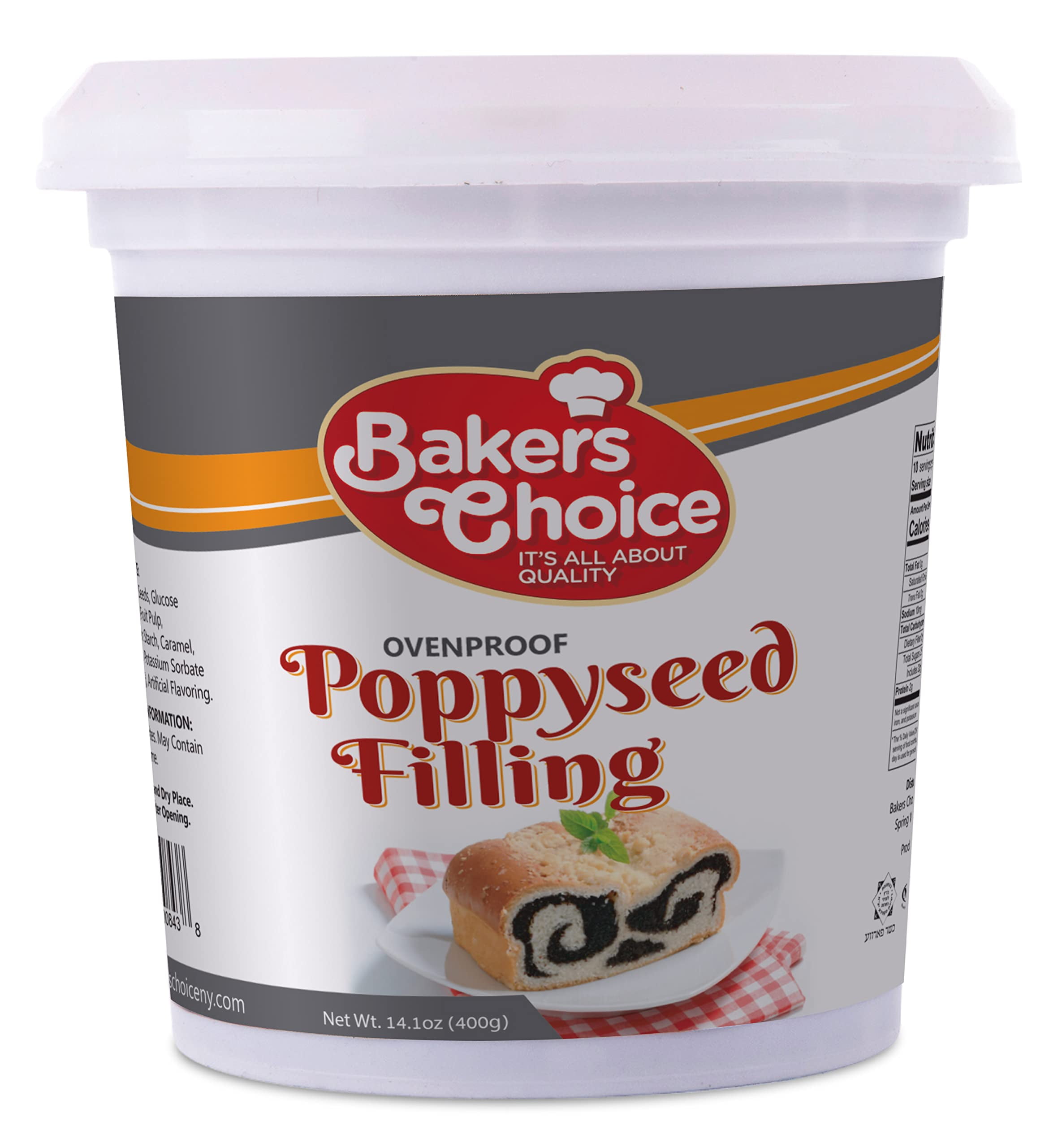 Poppy Seed Filling Pastry Filling, 14 oz. Creamy Spread and Topping