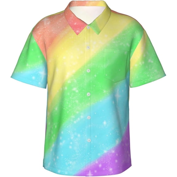 Poppy Seeds Mens Hawaiian Shirt Short Sleeve Casual Button Up Tropical Summer Beach Shirt