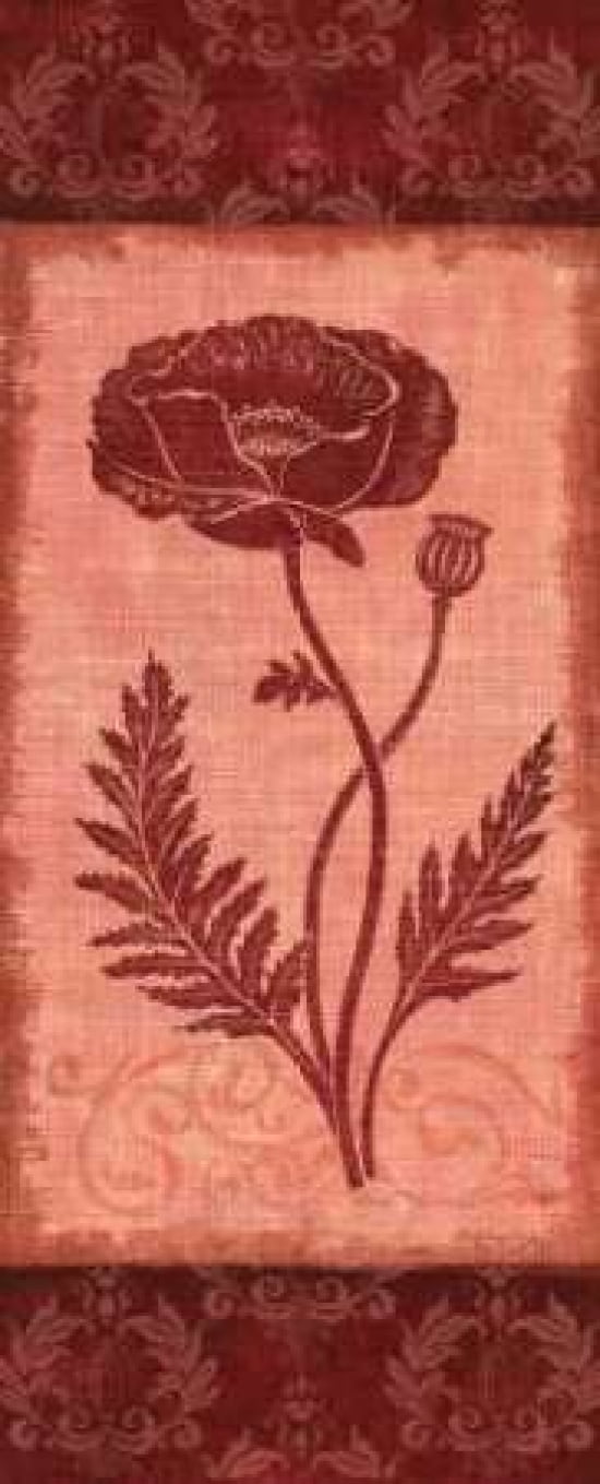 Poppy Silhouette Canvas Art - Delphine Corbin (10 x 20)