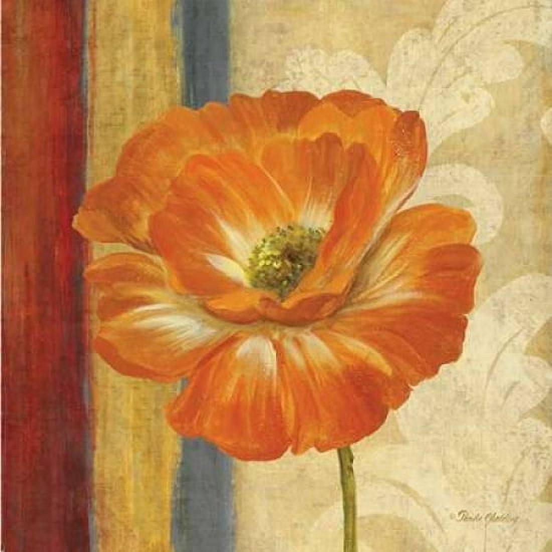 Poppy Tapestry Stripes I Canvas Art - Pamela Gladding (24 x 24)
