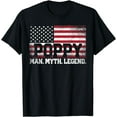 thumbnail image 1 of Poppy The Man Myth Legend American Flag Father's Day T-Shirt, 1 of 3