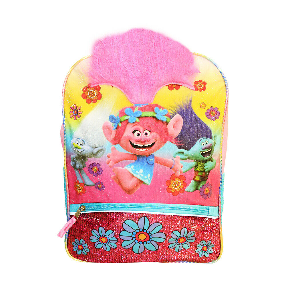 Poppy Trolls Faux Hair Deluxe School Bag or Travel Backpack 16 inches - image 1 of 8