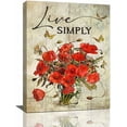 thumbnail image 1 of Poppy Wall Art Vintage Red Poppy Floral Pictures Wall Decor Rustic Poppy Flower Painting Canvas Prints Modern Framed Artwork Decor for Bathroom Bedroom Kitchen Living Room 12"x16", 1 of 6