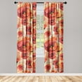 thumbnail image 1 of Poppy Window Curtains, Watercolor Style Delicate Floral Boho Pattern Romance Feels Print Neutral, Lightweight Decor 2-Panel Set with Rod Pocket, Pair of - 28"x63", Dark Coral Vermilion, by Ambesonne, 1 of 3