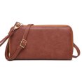 thumbnail image 1 of Poppy Women's Rfid Blocking Crossbody Wallet Pu Vegan Leather Cell Phone Shoulder Purse Card Holder Clutch with Dual Zipper Detachable Wrist Strap, 1 of 4