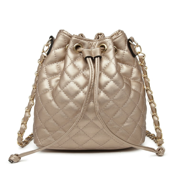 Versace Red Leather Medusa Quilted Drawstring Bucket Bag DBFI173S – Queen  Bee of Beverly Hills
