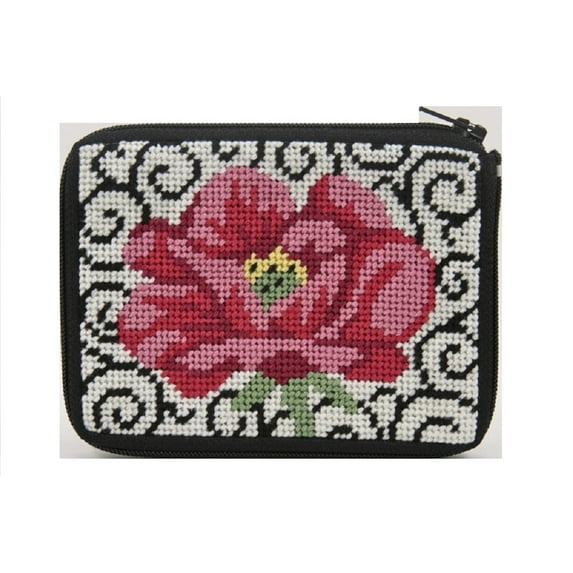 Stitch & Zip Coin Purse Kits, Cross Stitch Design: Poppy Scrolls