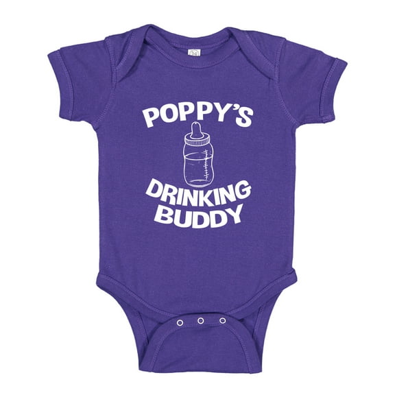 Poppy's Drinking Buddy Baby Bodysuit One Piece 18 mo Purple