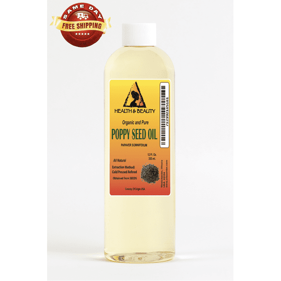 HEALTH & BEAUTY Poppy seed oil refined organic cold pressed 100% pure natural 36 oz