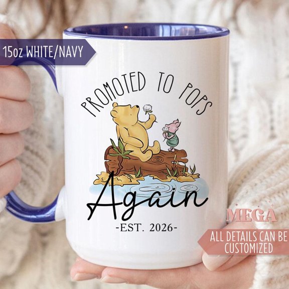 Pops Again Gift Pops Pregnancy Announcement Custom Pops Coffee Mug Personalized Promoted t