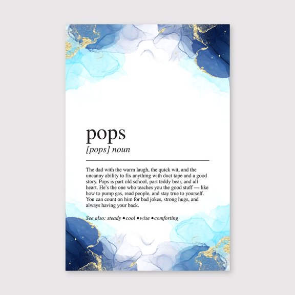 Pops Definition Canvas 8x12 inch, Pops Definition Print, Dictionary Poster, Quote Wall Art, Gift for Pops, Pops Quote Gift, Fathers Day Gift